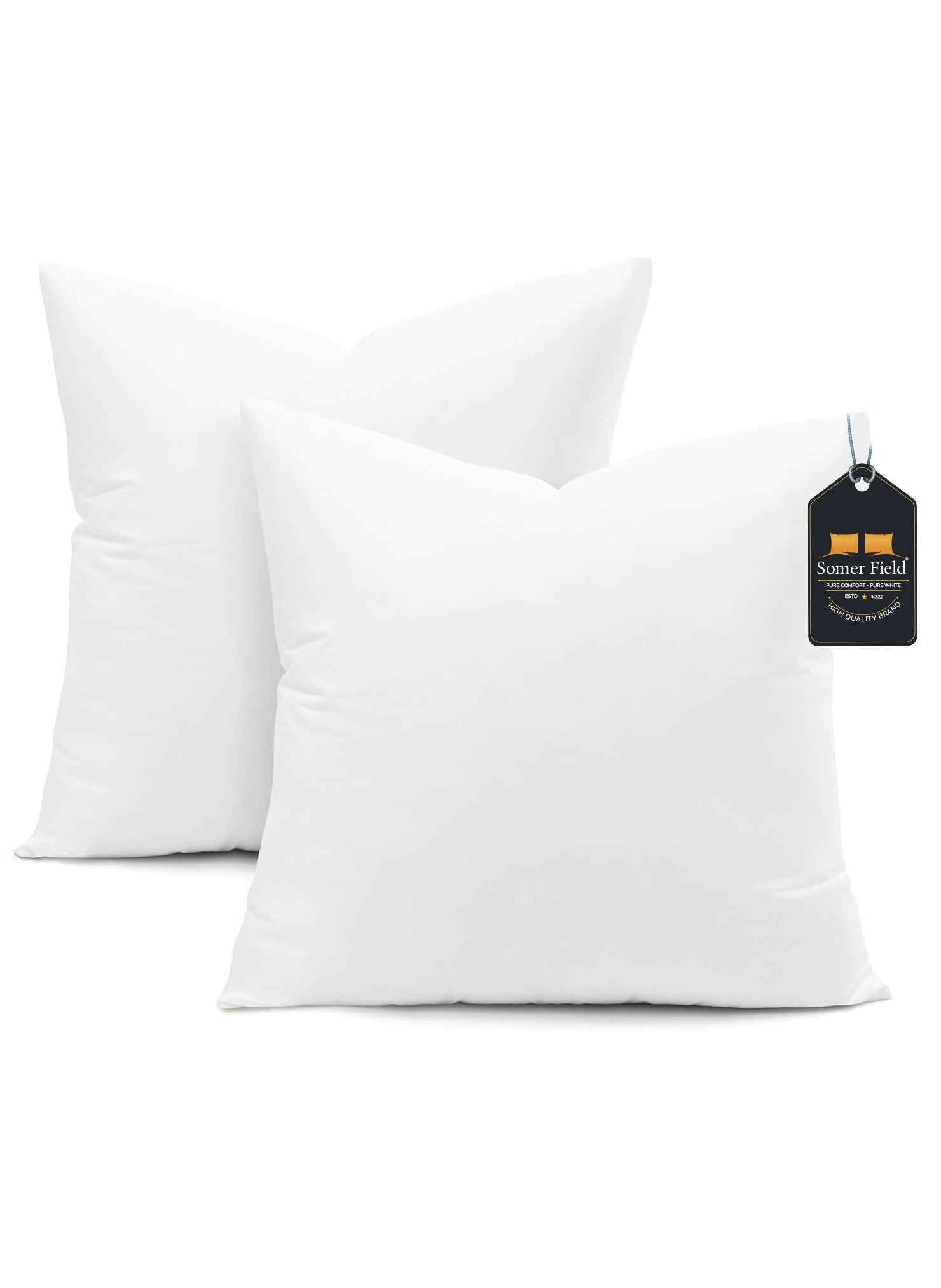 Somerfield Somer Field - Super Soft Bedding Cushion, Cushion Stuffer Inserts, Hollow Siliconised Fibre Square Pillows - White - Best Buy (50x50 cm) 