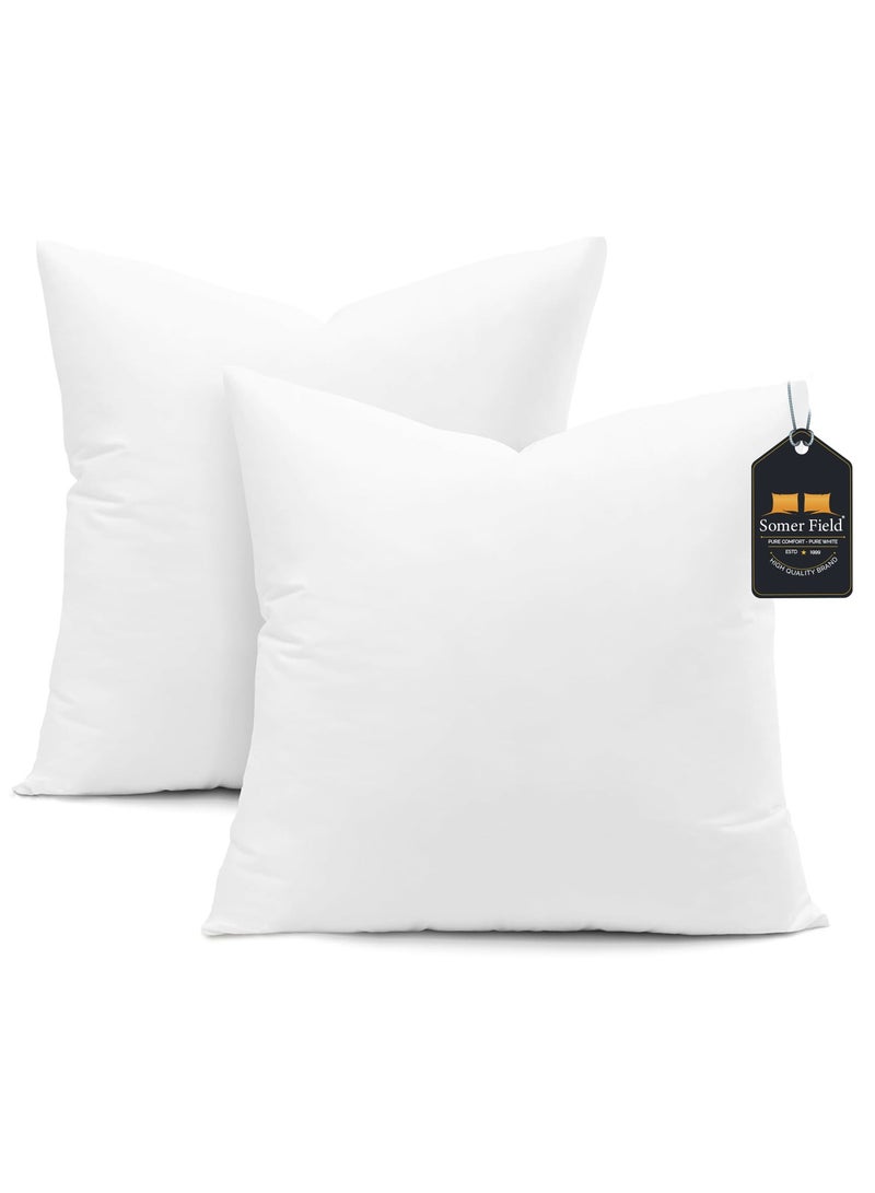 Somerfield Somer Field - Super Soft Bedding Cushion, Cushion Stuffer Inserts, Hollow Siliconised Fibre Square Pillows - White - Best Buy (50x50 cm) - Image 1