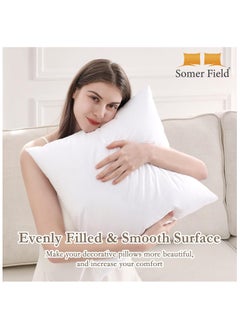 Somerfield Somer Field - Super Soft Bedding Cushion, Cushion Stuffer Inserts, Hollow Siliconised Fibre Square Pillows - White - Best Buy (50x50 cm)  - Image 3