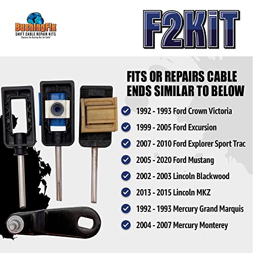 BushingFix.com BushingFix F2Kit Automatic Transmission Shifter Cable Replacement Bushing, Transmission Shift Cable Kit Fits Ford, Lincoln Models, Transmission Cable Bushing, Easy Repair - Image 4