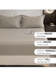 دوناتيلا الفراش المجهزة ورقة 2 قطعة التوأم حجم الصلبة غطاء سرير مجموعة يناسب (120 * 200 سنتيمتر) مع سادات و 30 سنتيمتر اضافية عميق نحى ستوكات غطاء سرير ، الزئبق  - Image 4