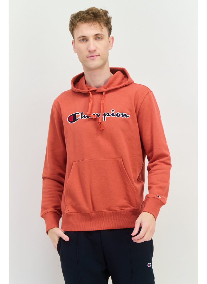 Champion Men Sportswear Fit Long Sleeves Outdoor Hooded Sweatshirt, Dusty Red  - Image 1