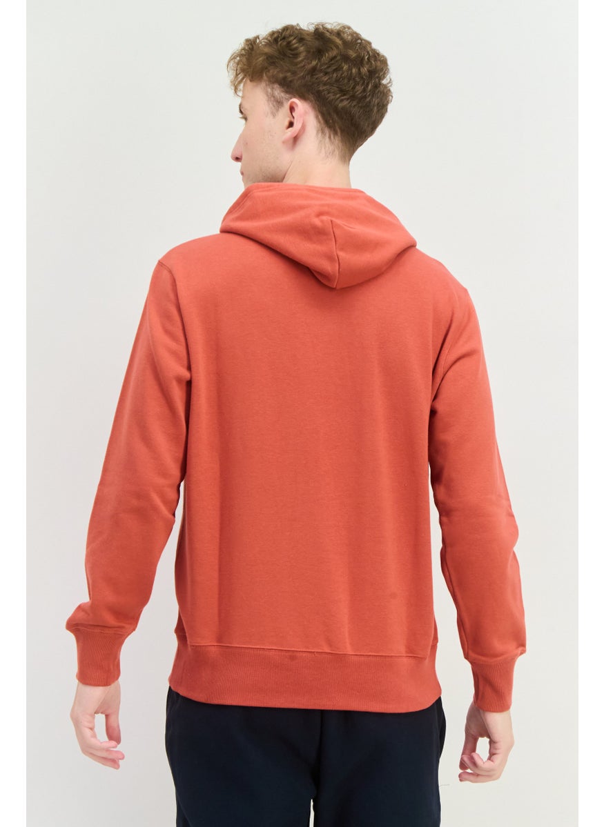 Champion Men Sportswear Fit Long Sleeves Outdoor Hooded Sweatshirt, Dusty Red  - Image 3