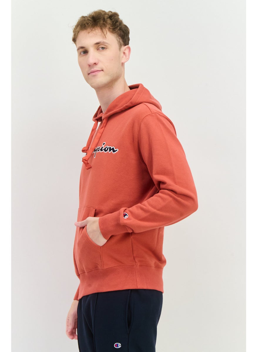 Champion Men Sportswear Fit Long Sleeves Outdoor Hooded Sweatshirt, Dusty Red  - Image 2