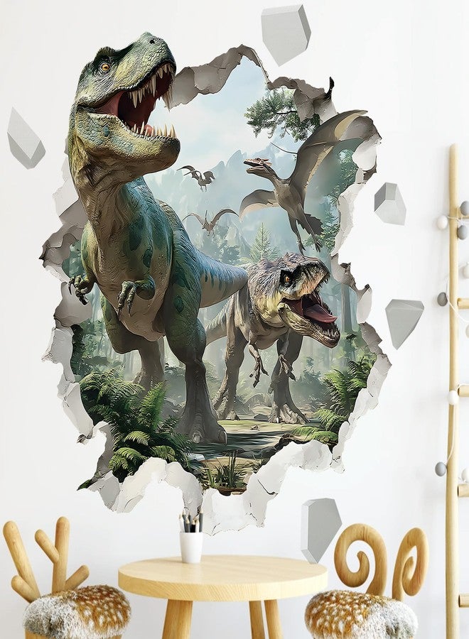 Ladinimo 3D Large Dinosaur Wall Stickers,Dinosaur Art Decor,Peel and Stick Jungle Dino Wall Decals for Kids Boys Nursery Bedroom Playroom Daycare Classroom Baby Shower Birthday Party Decor Gifts - Image 1