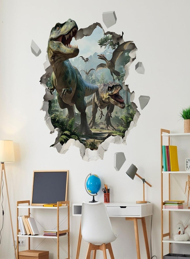 Ladinimo 3D Large Dinosaur Wall Stickers,Dinosaur Art Decor,Peel and Stick Jungle Dino Wall Decals for Kids Boys Nursery Bedroom Playroom Daycare Classroom Baby Shower Birthday Party Decor Gifts - Image 4