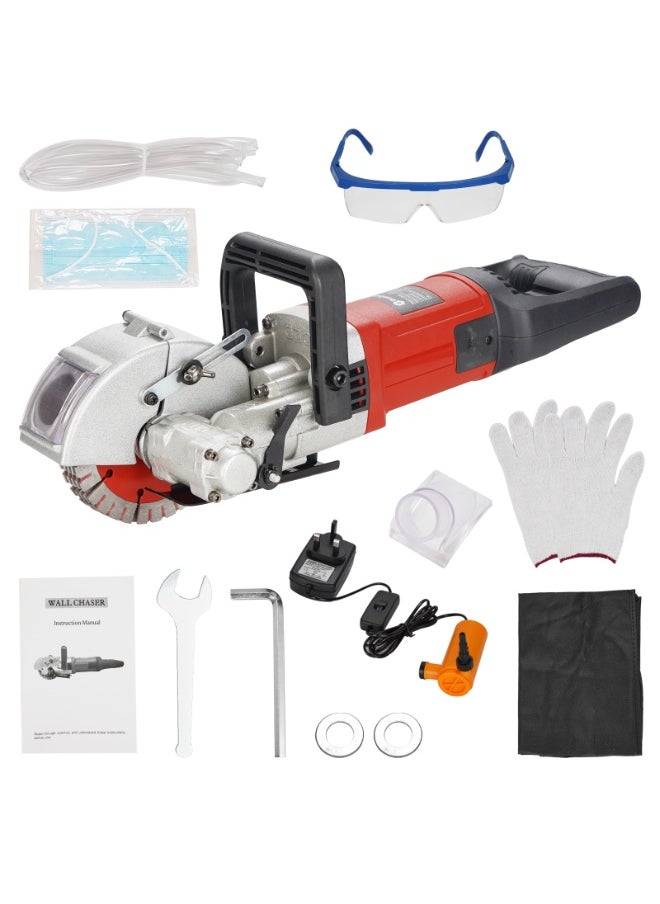 GearZone Wall Groove Cutting Machine with Tool Box 220V 7200W, with 4 PCS Saw Blades Wall Slotting Machine Electric Wall Chaser for Brick Granite Marble Concrete 38MM Cutting Width/38MM Cutting Depth  - Image 1