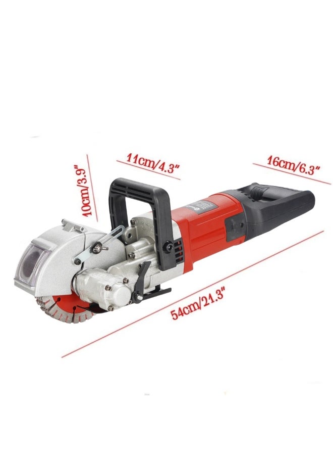 GearZone Wall Groove Cutting Machine with Tool Box 220V 7200W, with 4 PCS Saw Blades Wall Slotting Machine Electric Wall Chaser for Brick Granite Marble Concrete 38MM Cutting Width/38MM Cutting Depth  - Image 5