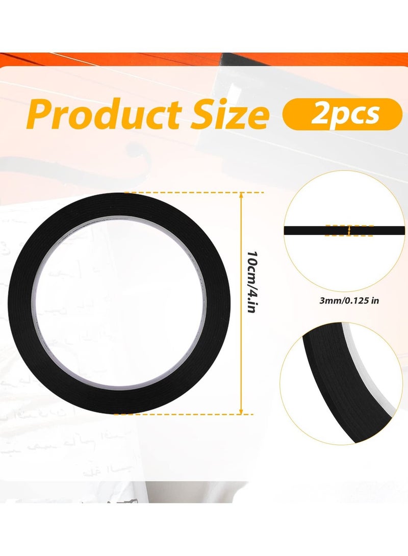 Excefore 2 Rolls Violin Fingering Tape for Fretboard, 216 ft/66m Orchestral Instrument Fingering Tape Fingerboard Tape Note Positions Violin Accessories for Beginners Cello Guitar - Black - Image 2