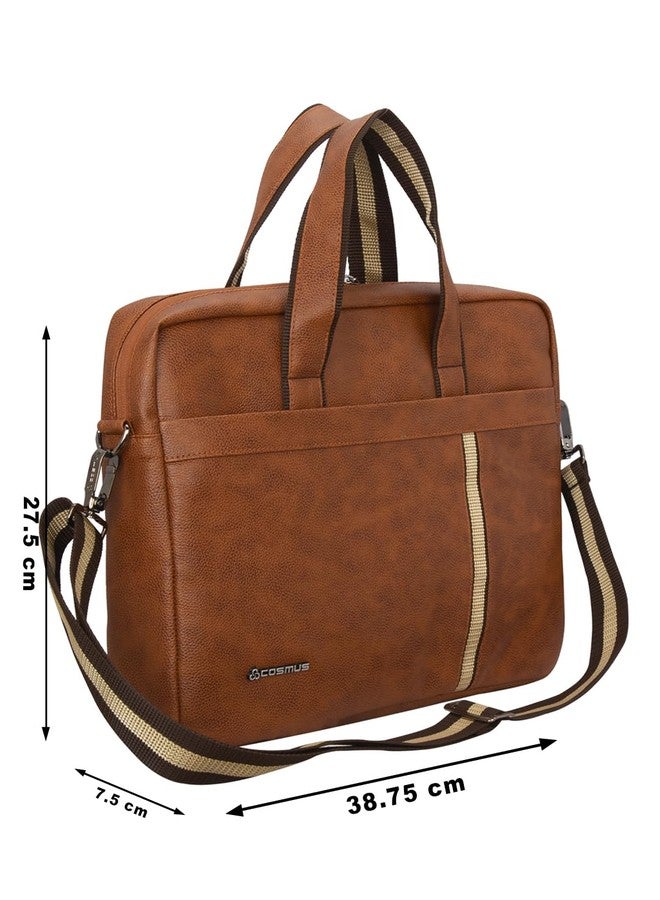 COSMUS Chancellor Tan Brown PU leather Office Bag for 15.6 inches Laptop - Image 5