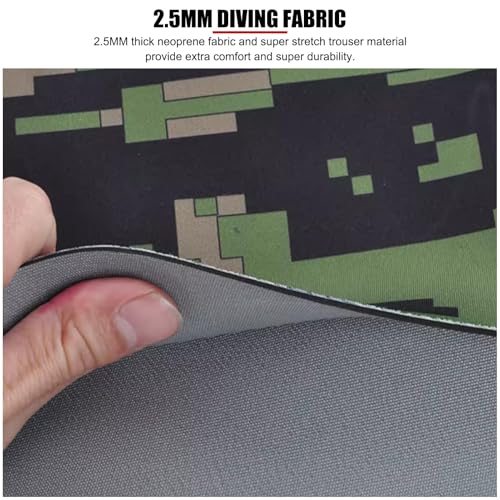 EVTSCAN 2.5mm Neoprene Wetsuit Pants, with Two Side Pockets, Adjustable Waistband Buckle, Men's Camouflage Green Diving Shorts for Swimming, Surfing, Snorkeling, Paddleboarding or Beach Volleyball - Image 4