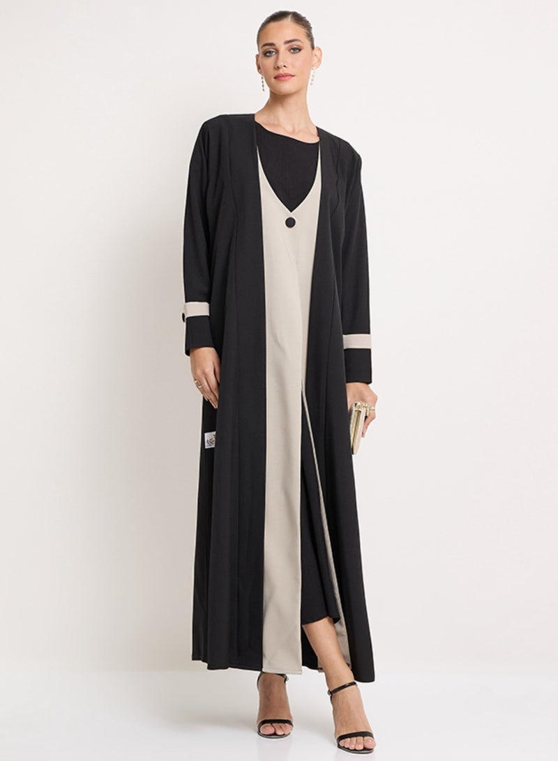 Rosette Abaya Royal Blazer Jacket with buttons style - Image 4