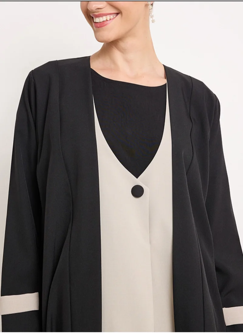 Rosette Abaya Royal Blazer Jacket with buttons style