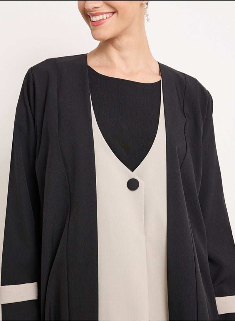 Rosette Abaya Royal Blazer Jacket with buttons style - Image 3