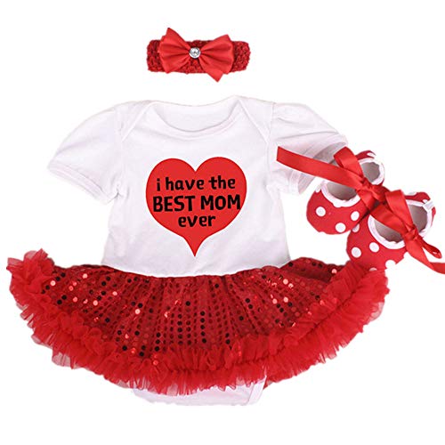 NPK collection Reborn Baby Doll Clothes Outfit for 2023 Inch Reborns Newborn Babies Matching Clothing Headband Mom Red Heart Tutu Dress Shoes ThreePiece Set - Image 1