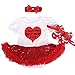 NPK collection Reborn Baby Doll Clothes Outfit for 2023 Inch Reborns Newborn Babies Matching Clothing Headband Mom Red Heart Tutu Dress Shoes ThreePiece Set - Image 3