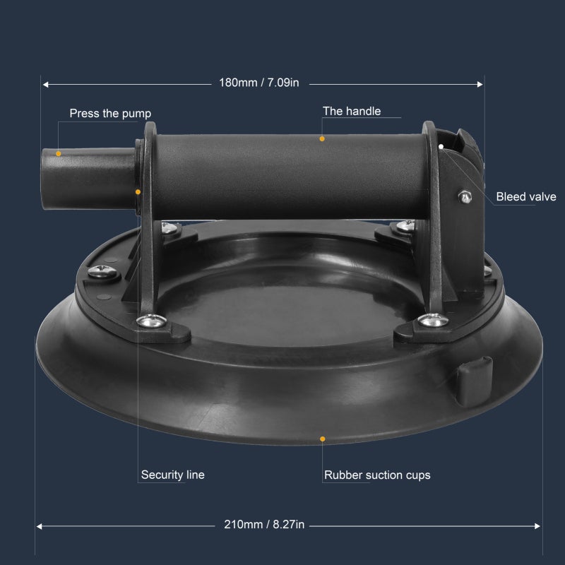210mm Vacuum Suction Cup, Firm & Stable High-Bearing Vacuum Suction Cup - 200kg Load Capacity Suction Cup for Heavy-Duty Lifting & Industrial Use - Image 5