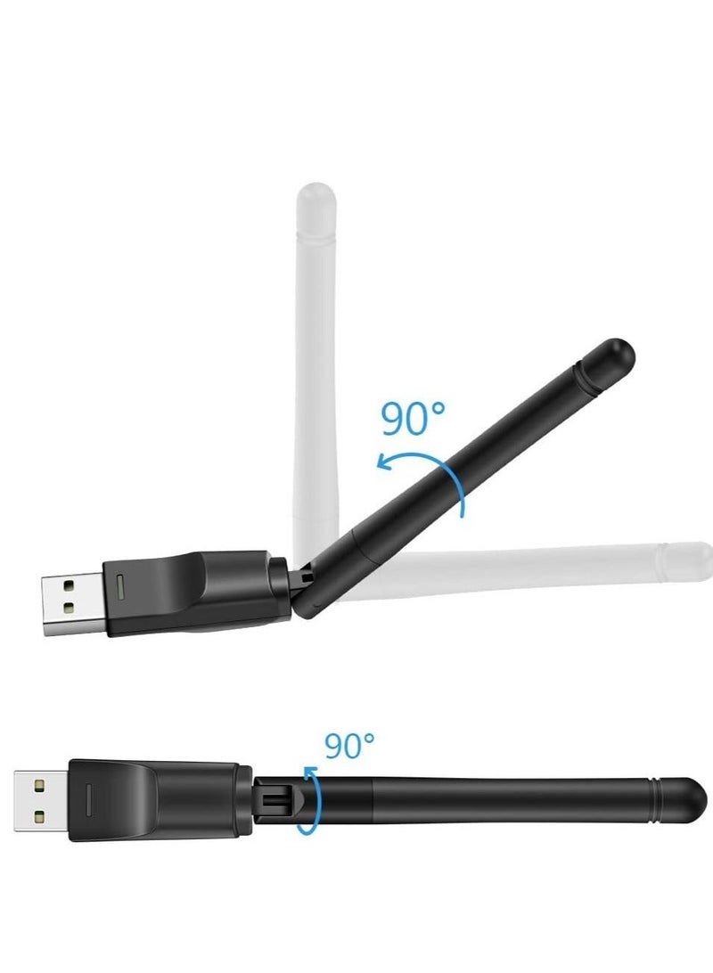 محول إنترنت لاسلكي USB بسرعة 150 ميجابت في الثانية - دونجل واي فاي بتردد 2.4 جيجاهرتز مع انتينا قابله للتعديل،شبكة إنترنت لأجهزة الكمبيوتر الشخصية وأجهزة اللاب توب المحمولة التي تعمل بنظامي التشغيل ويندوز 10/11 - Image 2