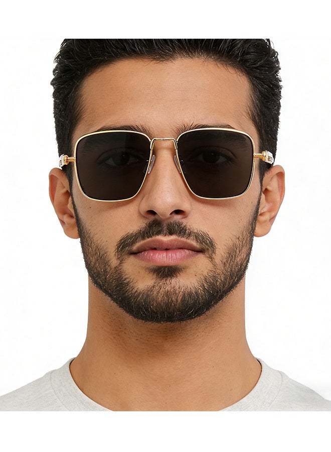 Retro Steampunk Square Sunglasses Silvery Metal Frame UV400 Polarized Lens Unisex Fashion Eyewear for Outdoor Sports Driving Fishing Picnics Daily Commutes Weekend Getaways Travel Outings,Silver - Image 4
