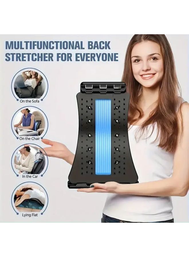 Blue Multi Layer Back Support With Lumbar Massager For Chair And Car Use - Image 1