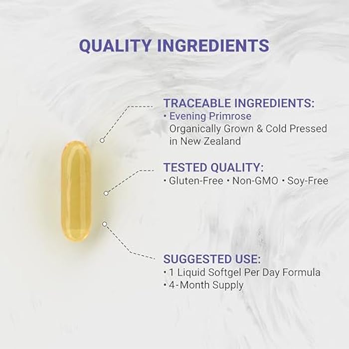 Naturalis Evening Primrose Oil (1300mg) | Natural from New Zealand | Non-GMO, Soy & Gluten Free, Zero Filler | 120 Softgels - Image 3