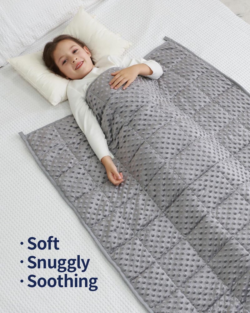 Mr. Sandman Weighted Blanket 5LBS 36 x 48 Inches  Minky Dots Heavy Blanket with Glass Beads  Soft and Cooling for School and Home  Grey - Image 2