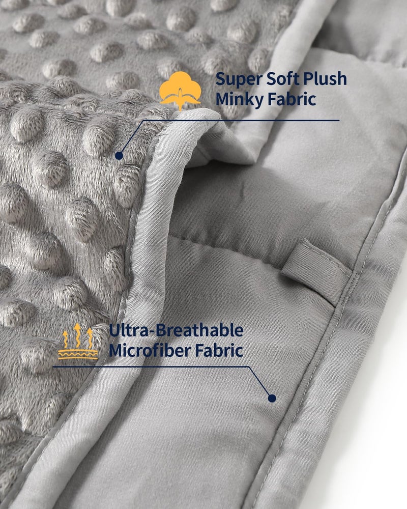 Mr. Sandman Weighted Blanket 5LBS 36 x 48 Inches  Minky Dots Heavy Blanket with Glass Beads  Soft and Cooling for School and Home  Grey - Image 3