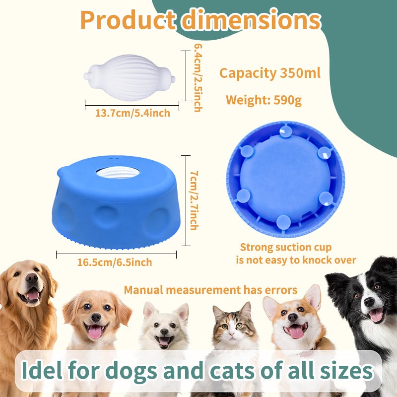 Pet Dog Liquid Lick Bowl Slow Feeder Ball Anti-slip Silicone - Image 3