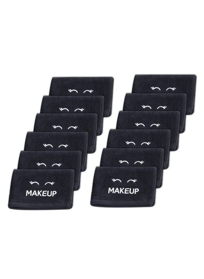 White Classic [12 Pack] Bleach Safe Black Makeup Towels : Luxury Ultra Soft Cotton Face Washcloths Make up Removal  - Image 3