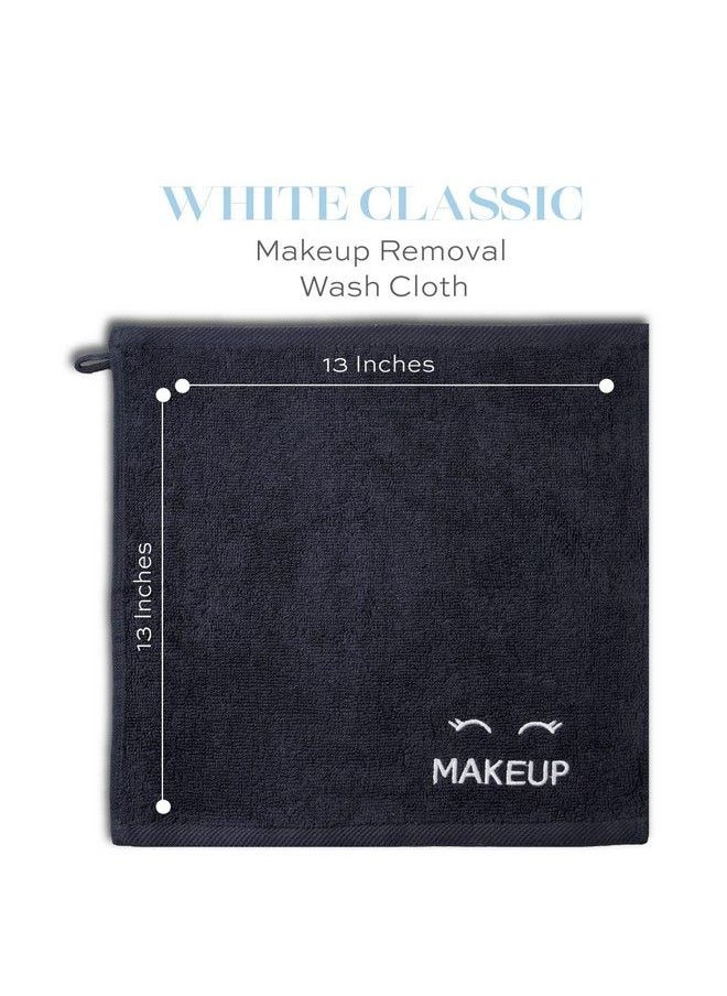 White Classic [12 Pack] Bleach Safe Black Makeup Towels : Luxury Ultra Soft Cotton Face Washcloths Make up Removal  - Image 4