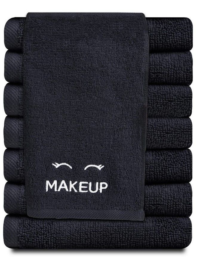 White Classic [12 Pack] Bleach Safe Black Makeup Towels : Luxury Ultra Soft Cotton Face Washcloths Make up Removal  - Image 1