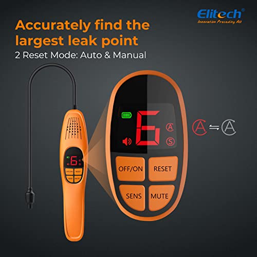 Elitech كاشف تسرب المبردات Elitech، كاشف تسرب الفريون، كاشف تسرب الغاز الهالوجيني للسيارات للغازات R134A R410A R1234YF R600a R290 CFCs HCFCs HFCs HCs HFOs، LD-100+ - Image 4