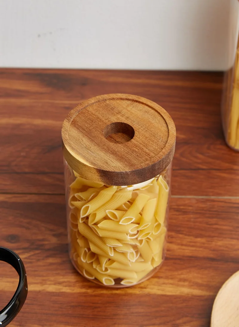 Premier Freska Glass Storage Jar With Acacia Lid