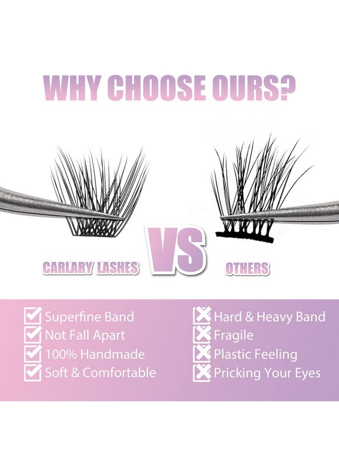 WONSIS Carlary Diy Eyelash Extension Individual Lashes 3D Effect Reusable 40 Cluster Lashes C Curl Fluffy Wispy Individual Eyelash Clusters For Home Eyelash Extensions (Fluffy12Mm) 40 Count (Pack Of 1) - Image 4