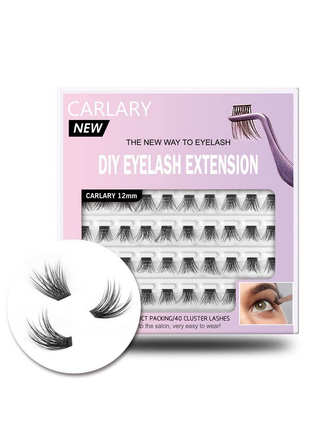 WONSIS Carlary Diy Eyelash Extension Individual Lashes 3D Effect Reusable 40 Cluster Lashes C Curl Fluffy Wispy Individual Eyelash Clusters For Home Eyelash Extensions (Fluffy12Mm) 40 Count (Pack Of 1) - Image 1
