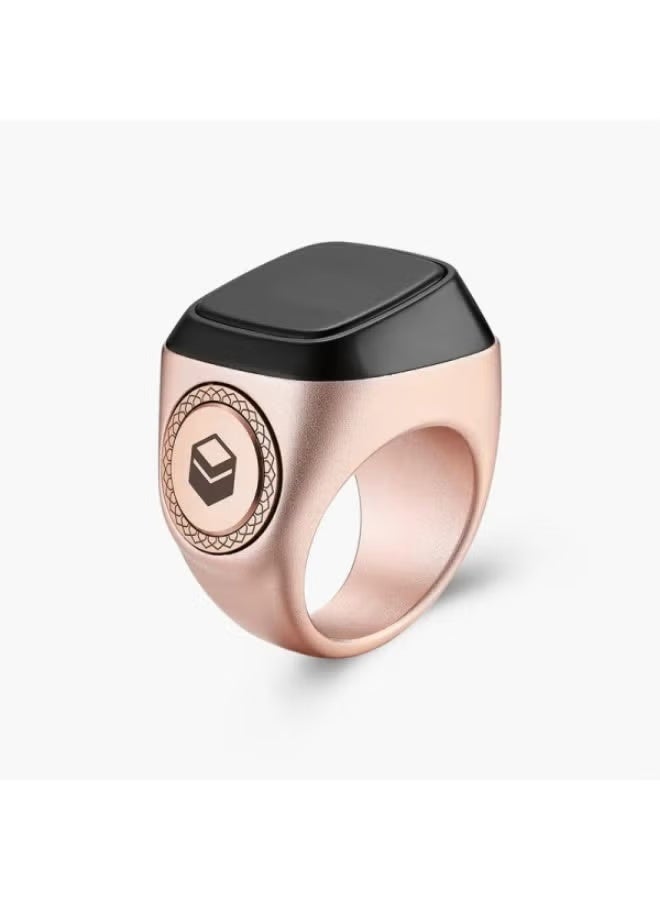 iQIBLA ZIKR METAL RING - Model M02 - 20mm - Rose Gold - Image 1