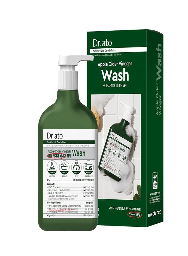Dr.ato Apple Cider Vinegar Body Wash for Sensitive Skin, Hypoallergenic, Paraben-Free, Allergen-Free, Skin Irritation Tested, Safe Ingredients (10.5 Fl Oz - Image 1