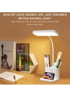الروهيت مصباح مكتب LED، مصباح مكتب، 3 أوضاع ألوان قابلة للتعتيم، للعناية بالعين، مرن بزاوية 360 درجة، التحكم باللمس، إضاءة مكتبية لسطح المكتب، مصباح دراسة لغرفة النوم والمكتب  - Image 3