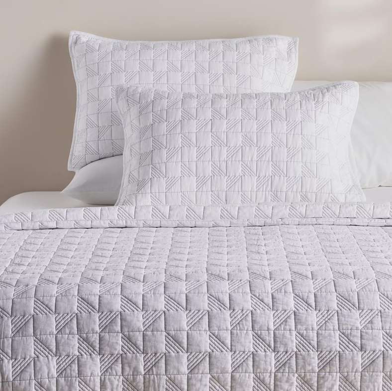 Pan Home Urban Studio Leo Quilted 3-Piece Bedspread Set 220x240cm - White/Grey - 121IHI9900322 - Image 2