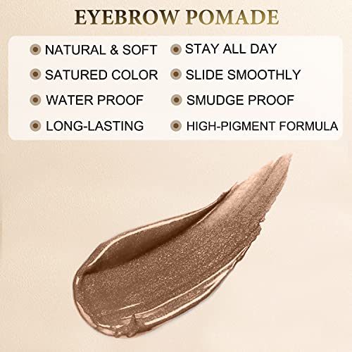 LAVONE Eyebrow Stamp Pencil Kit for Eyebrows Makeup, with Waterproof Eyebrow Pencil, Eyeliner, Eyebrow Pomade, and Dual-ended Eyebrow Brush - Soft Brown - Image 5