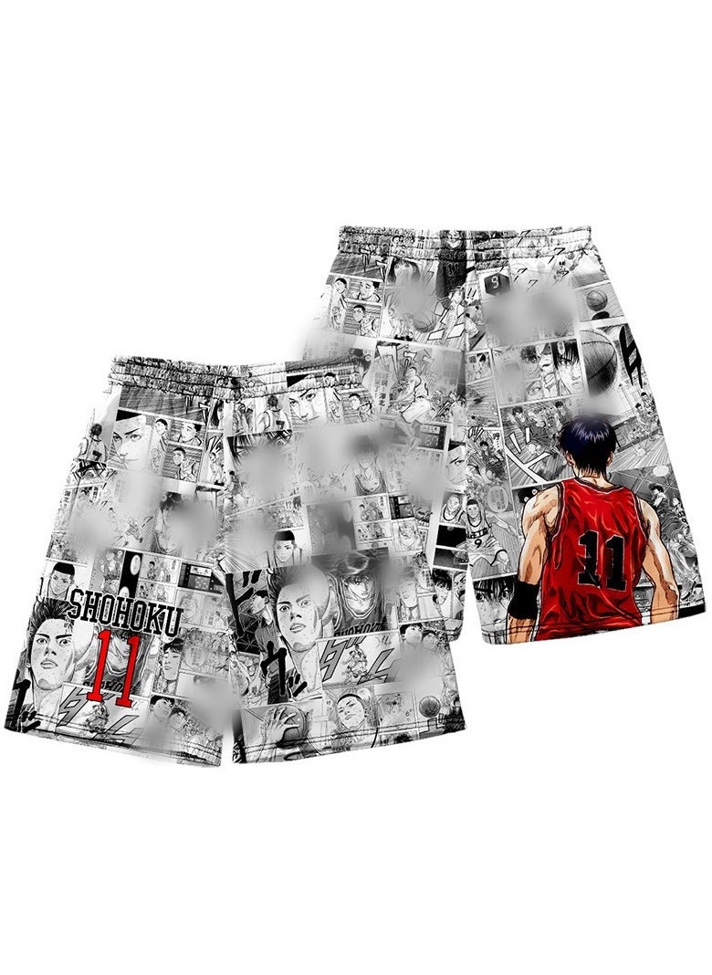 KUYING New Slam Dunk Master Printed Loose Five Point Casual Pants  - Image 1