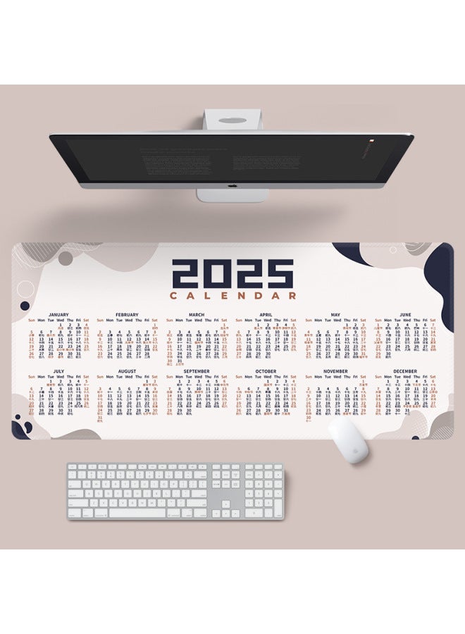 2025 Year Of The Snake Calendar Mouse Pad Super Large Non-slip Washed Gift Office Desk Calendar Calendar Monthly Calendar Table Pad Wholesale-Color:1000*500*3mm-Pattern:Calendar-simple Gray And Blue  - Image 1