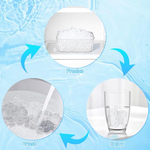 VOGVOG 380 Pack Reusable Ice Cube for Drinks - Refreezable Plastic Ice Cubes Without Diluting BPA Free, Washable Ice Cube for Whiskey Coffee Bars Party Ice Bath Camping (Transparent, Square-380Pack) - Image 5