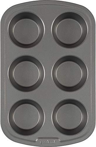 GoodCook Everyday Nonstick Steel Muffin Pan, 6 cup, Gray - Image 2