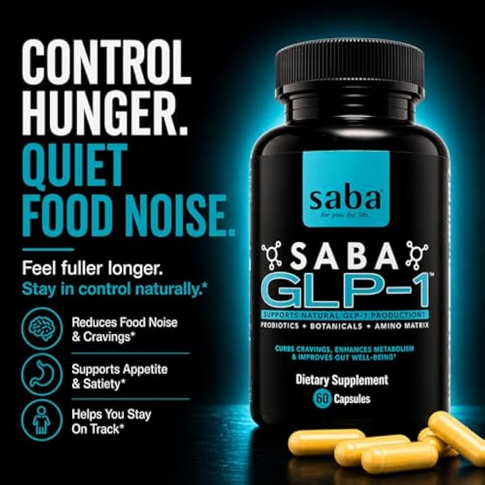 Saba Kombucha Saba GLP-1™ Support Supplement – Natural Appetite Control & Cravings Support with Akkermansia Probiotic + Berberine Synbiotic | Gut Health & Metabolism Support | Non-Stimulant | 30 Serving - Image 3