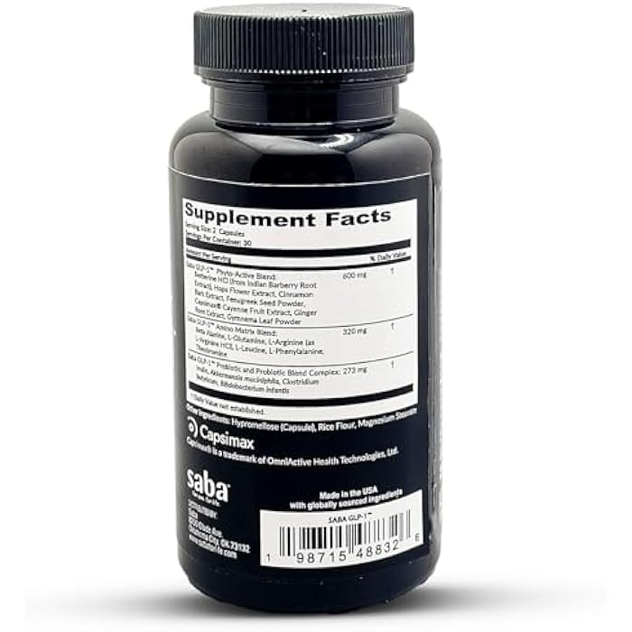 Saba Kombucha Saba GLP-1™ Support Supplement – Natural Appetite Control & Cravings Support with Akkermansia Probiotic + Berberine Synbiotic | Gut Health & Metabolism Support | Non-Stimulant | 30 Serving - Image 2