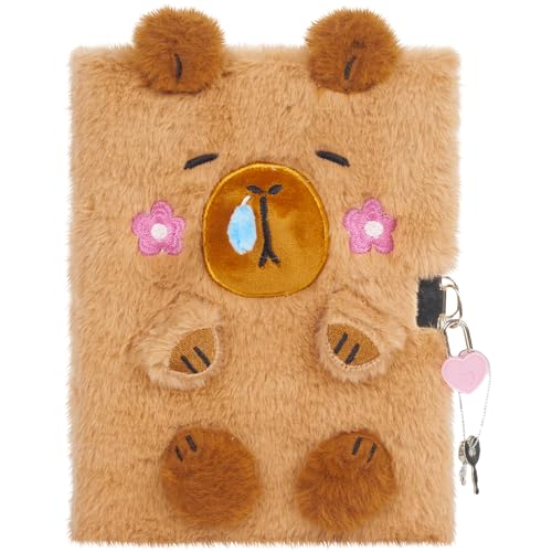 YOYTOO Capybara Diary for Girls with Lock Plush Capybara Toys Gift for Teen Girls Kids Writing Journal Notebook Birthday Gifts for Little Girls Ages 5 6 7 8 9 1012 Year Old - Image 1