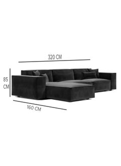 KARNAK Karnak Carol Corner l L-Shaped Luxury Sofa For Living Room Solid Wood Corner Modern Design Couch, Velvet Upholstered Color (Right, Beige)  - Image 3