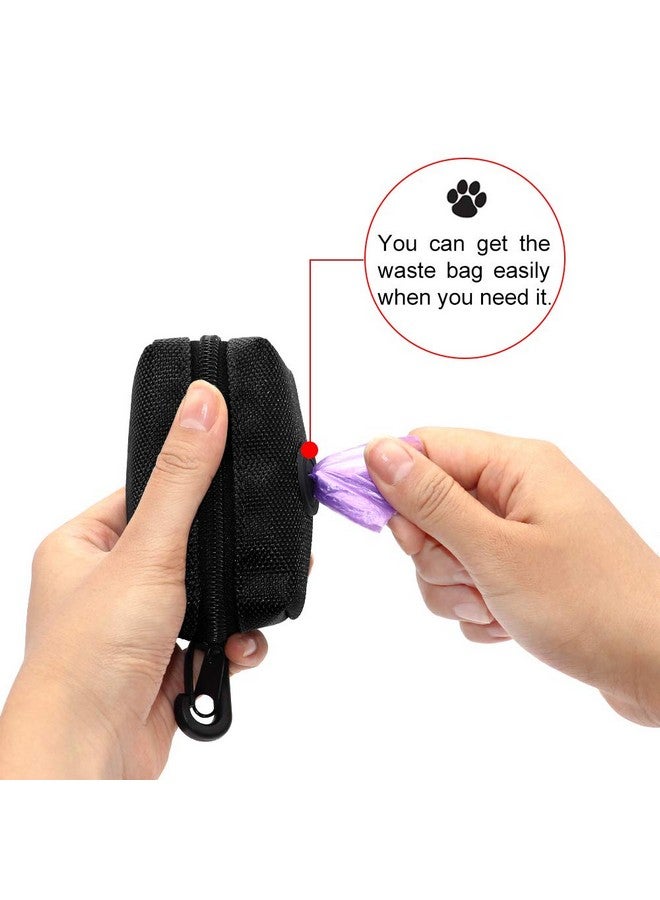 مجموعة من 3 أكياس لتوزيع فضلات الحيوانات الأليفة من سلوسن مع حامل لفضلات الكلاب بسحاب محمول مع خطاف للمقود، ملحق رائع للمشي والجري مع الكلب (وردي أخضر أسود) - Image 3
