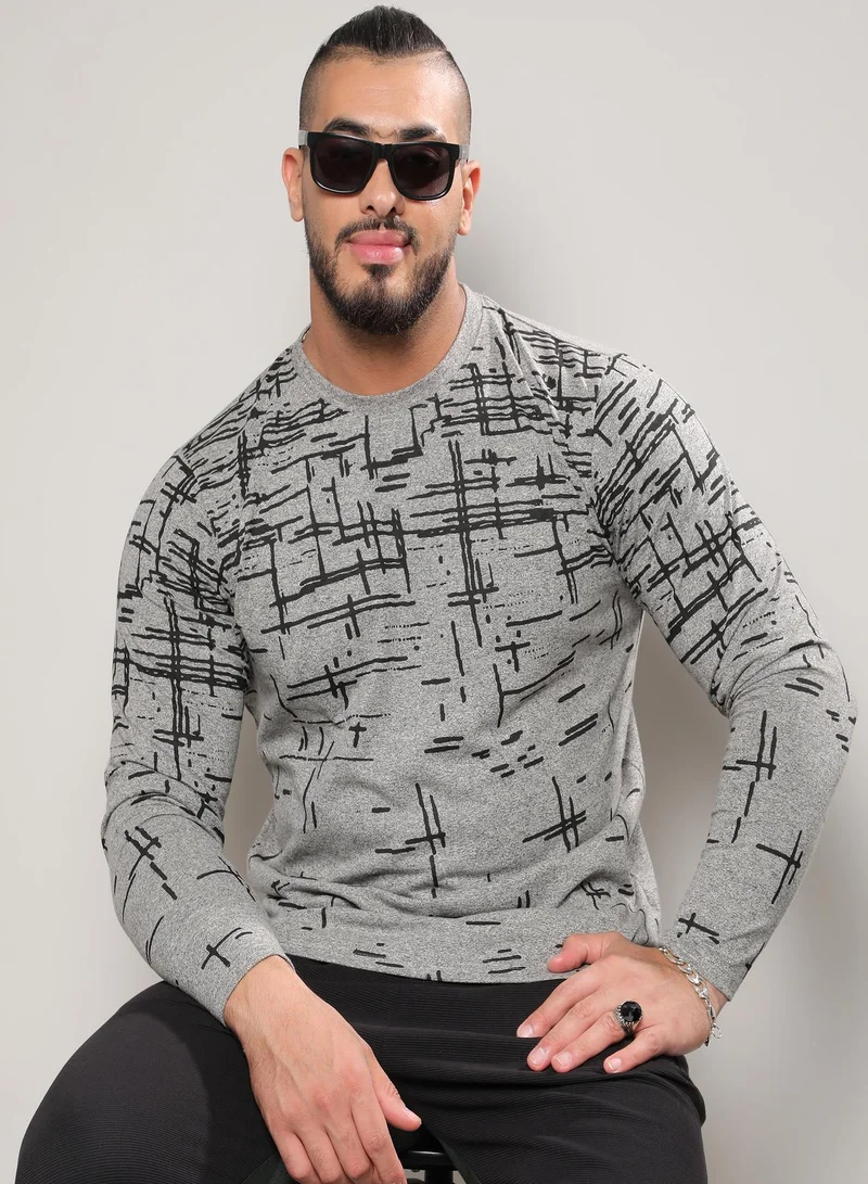 Instafab Plus Abstract Lined T-Shirt
